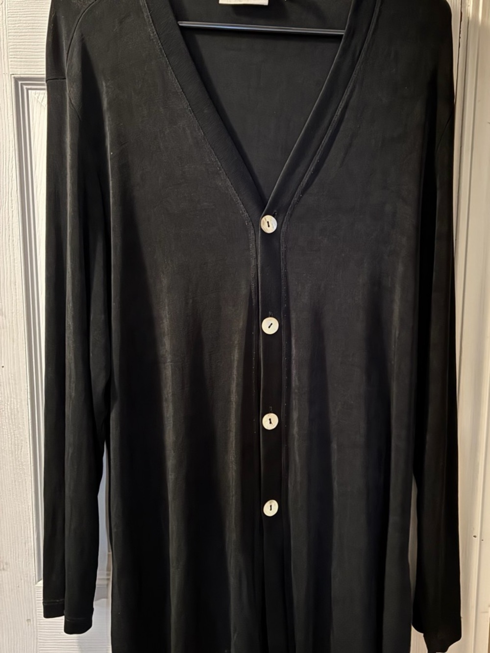 Chico's Black Long Sleeve Button-Front Blazer